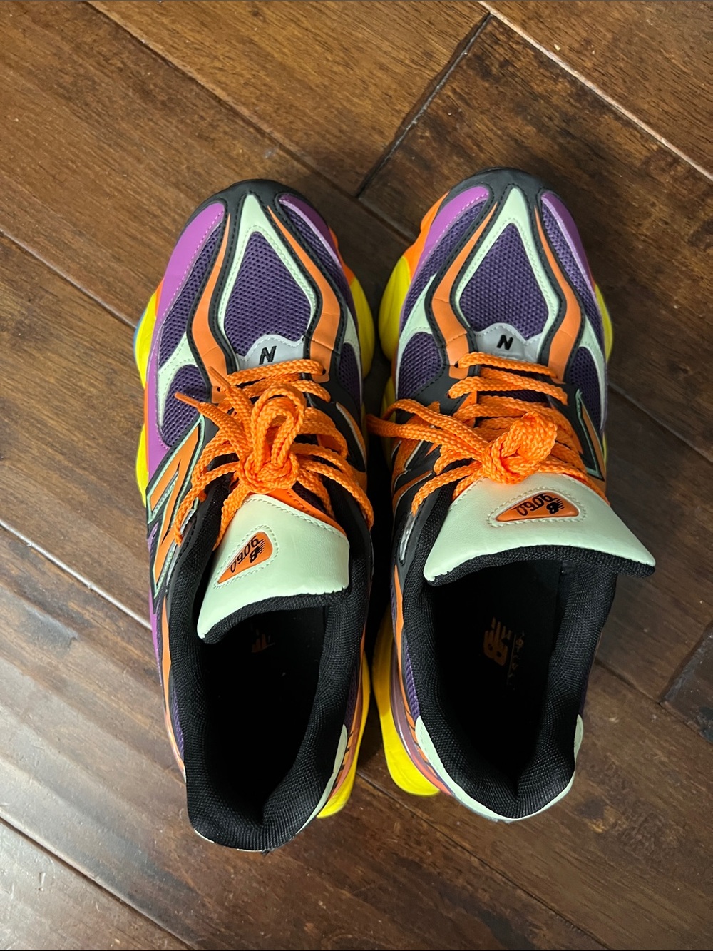 Stylish- New Balance 9060 Sneakers - Purple, Orange, Yellow - Picture 6 of 9